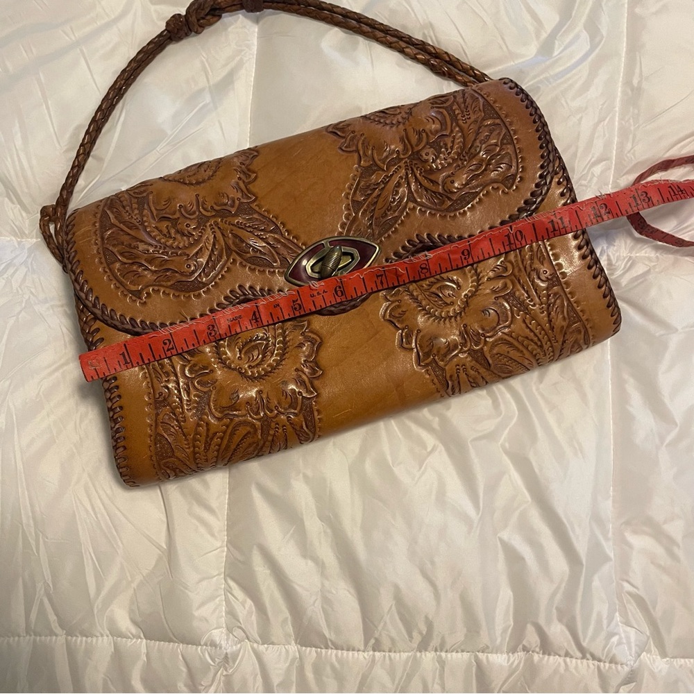 Vintage Tooled Leather Handbag - Picture 6 of 7